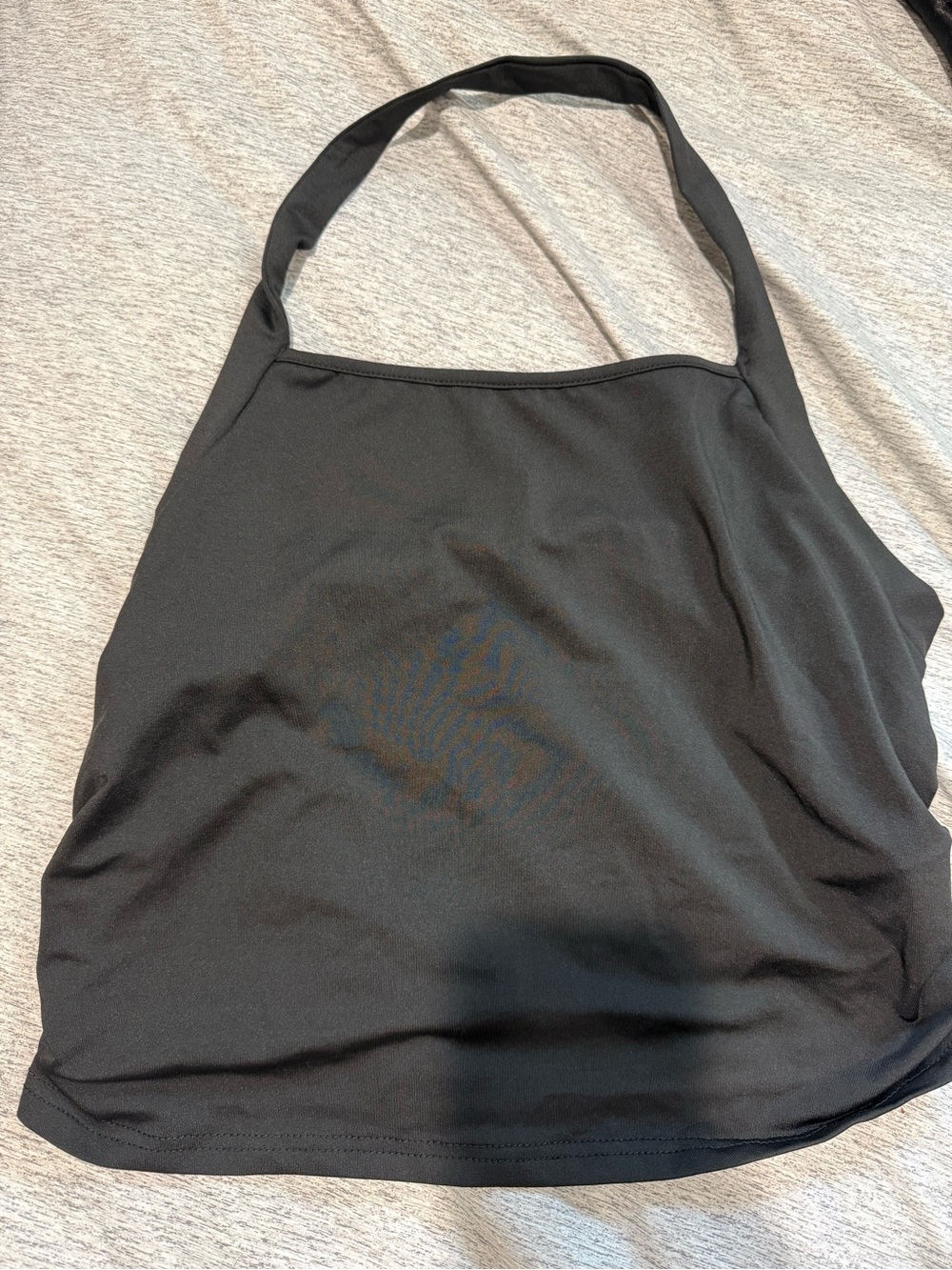 Black Halter Neck Tank Top